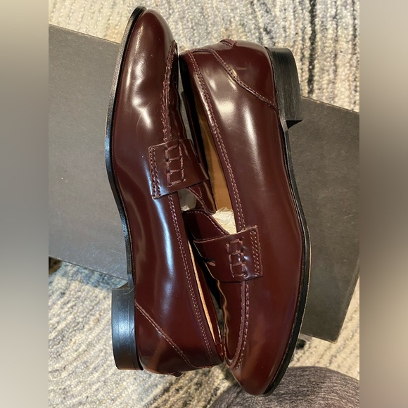 J. Crew Burgundy Patent Leather Penny Loafers - Picture 3 of 7